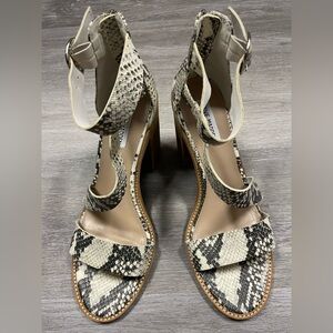 Steve Madden Collins Snake Block-heel Sandals Women’s Size 10